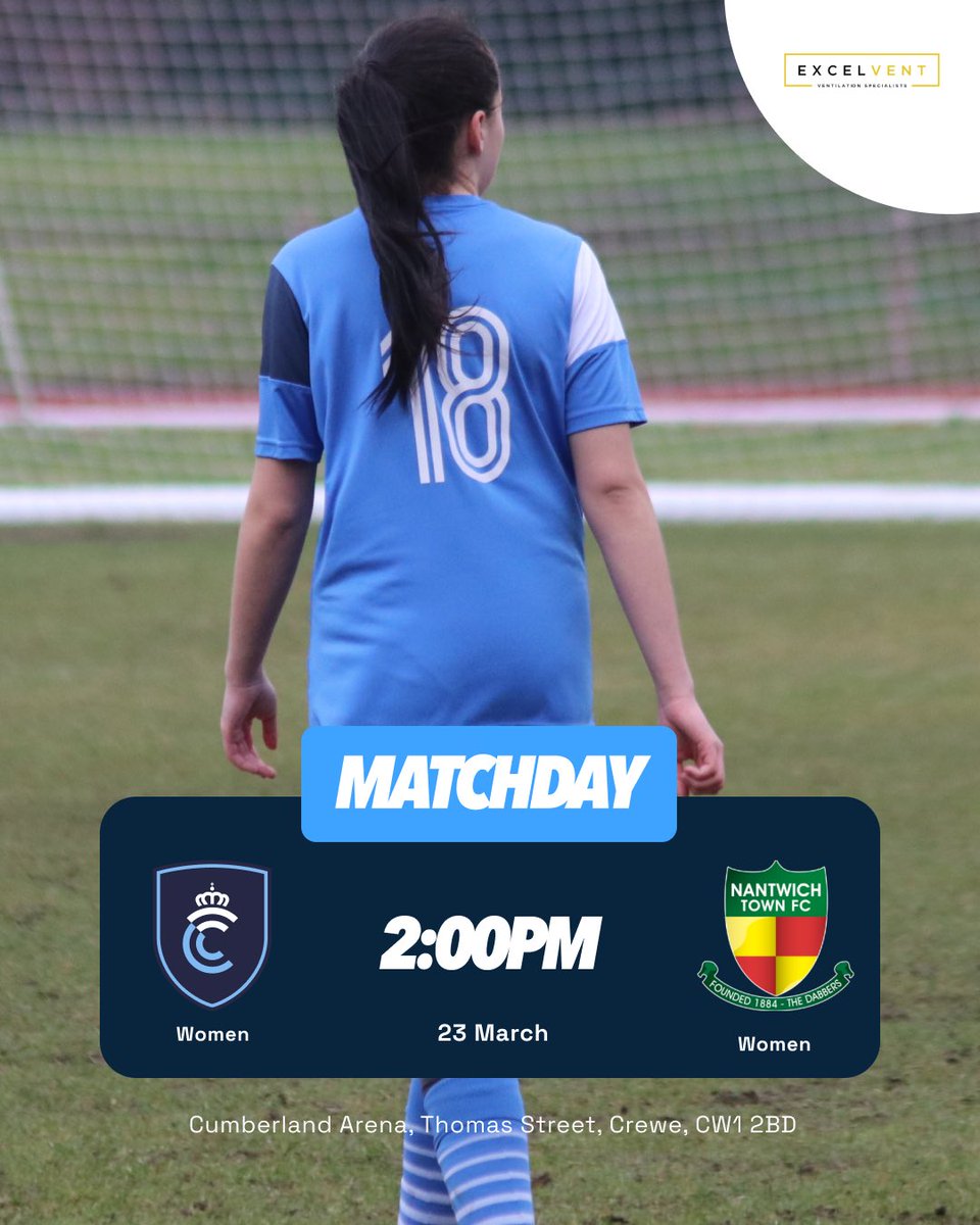 Crewe FC Women (@crewefcwomen) on Twitter photo 𝗠𝗮𝘁𝗰𝗵𝗱𝗮𝘆!
⚽️<a href="/CreweFCWomen/">Crewe FC Women</a> v <a href="/NantwichWomenFC/">Nantwich Town FC Women</a>
🗓23/03/25
🏆 <a href="/CheshireWYFL/">Cheshire Women's and Youth Football League</a> Challenge Cup
🕑 2pm Kick Off
🏟<a href="/CreweFC/">Crewe FC</a>, Cumberland Arena (3G), Crewe, CW1 2BD
🎟Free Entry
👋🏻 See you there! 𝗠𝗮𝘁𝗰𝗵𝗱𝗮𝘆!
⚽️<a href="/CreweFCWomen/">Crewe FC Women</a> v <a href="/NantwichWomenFC/">Nantwich Town FC Women</a>
🗓23/03/25
🏆 <a href="/CheshireWYFL/">Cheshire Women's and Youth Football League</a> Challenge Cup
🕑 2pm Kick Off
🏟<a href="/CreweFC/">Crewe FC</a>, Cumberland Arena (3G), Crewe, CW1 2BD
🎟Free Entry
👋🏻 See you there!