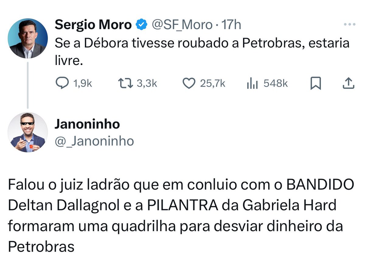 Comenta aqui: 
MORO JUIZ LADRÃO