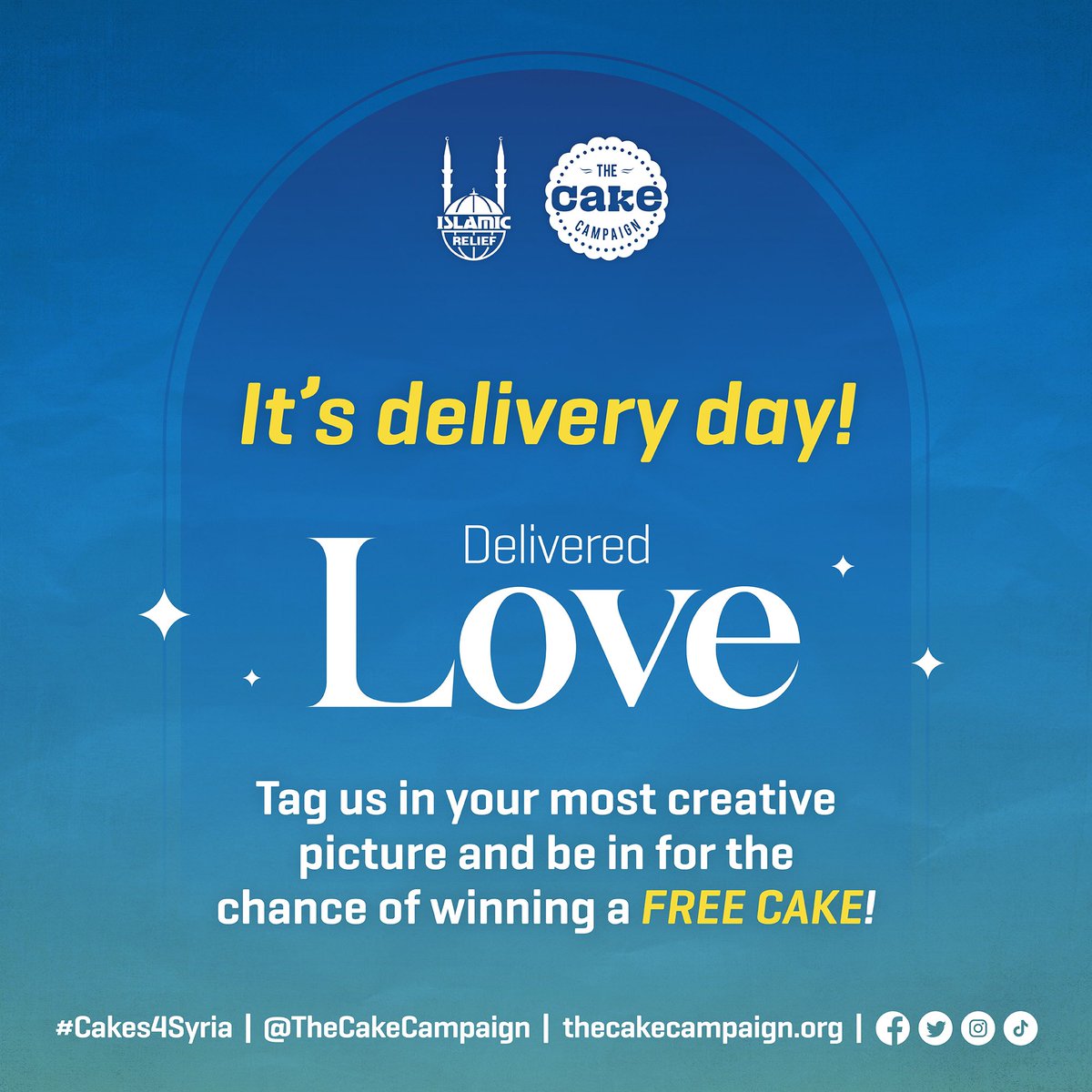 Our final delivery day is here! 🙌🏻💙
#cakes4syria #thecakecampaign