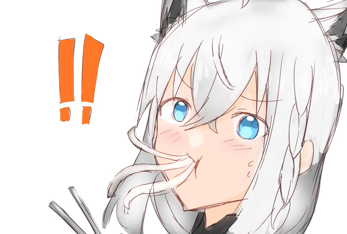 フブキ「もぐもぐきーつね#絵フブキ 」|まなお🐾女神様…ですか？Kindle他にて配信開始！のイラスト