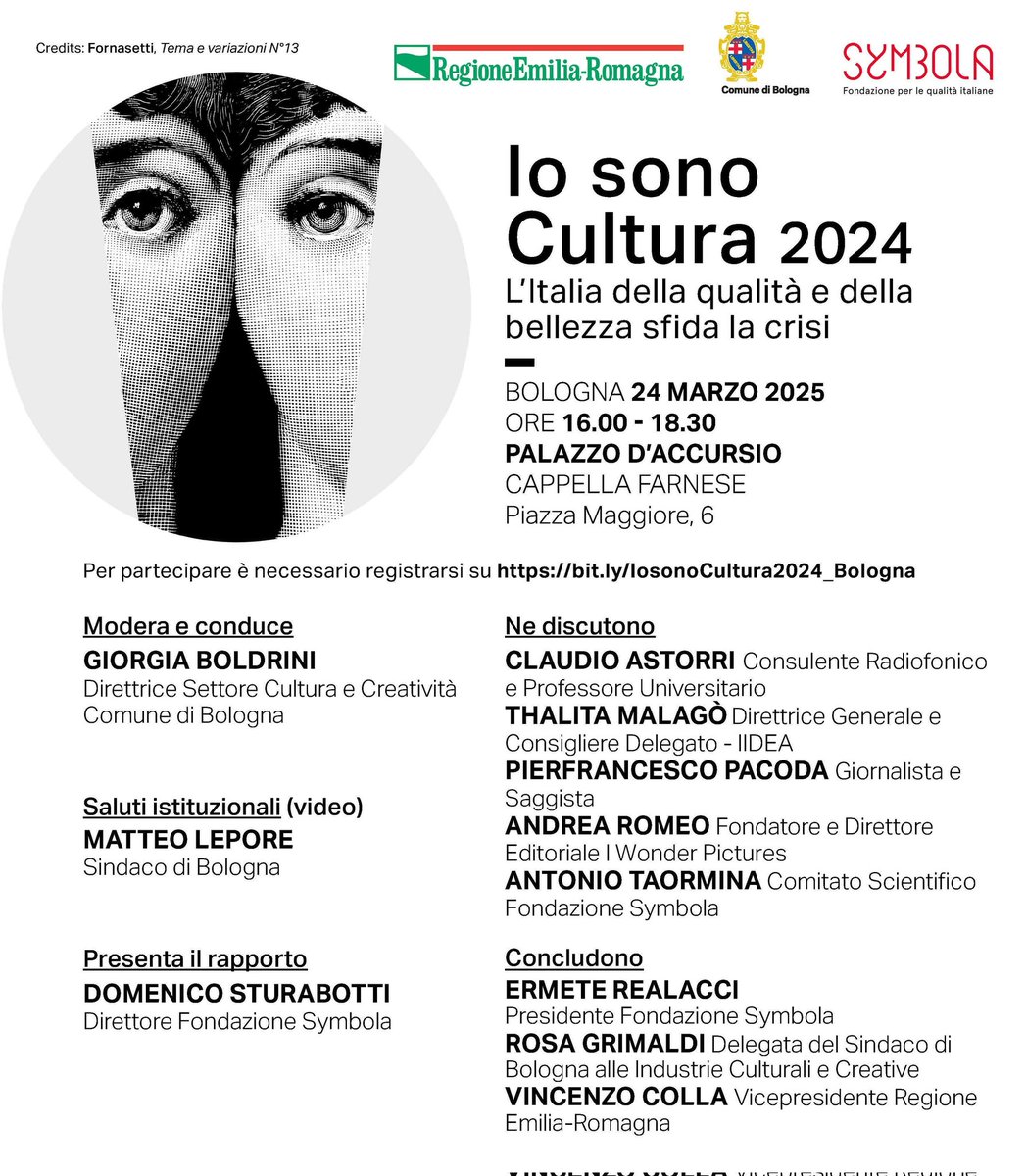 A BOLOGNA PER UN'ITALIA CHE FA L'ITALIA 
La forza dell’Italia deve molto, in tutti i campi, all'incrocio tra #cultura, #innovazione, #bellezza. Più che in altri Paesi. La cultura non è solo identità ma anche un formidabile fattore economico: alimenta, per dirla con Cipolla, la