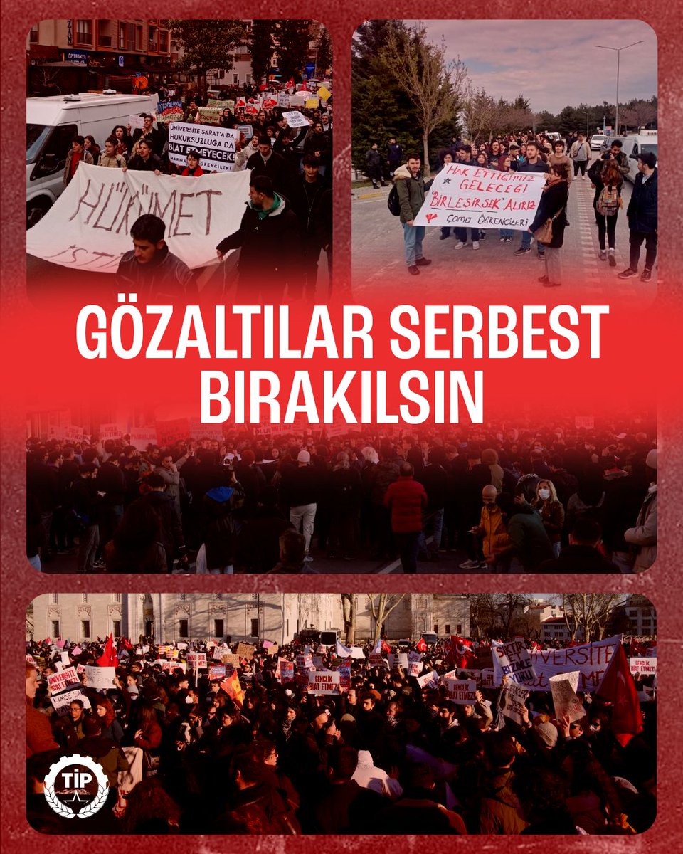 Günlerdir Türkiye’nin dört bir yanından, üniversitelerden ve sokaklardan ses yükseltiyoruz!

Sarayın hukuk darbesine karşı sessiz kalmayan, biat etmeyen arkadaşlarımız gözaltında. Gerçek suçlular arkadaşlarımız değil, halkın iradesini yok saymaya cüret edenlerdir. Sizden