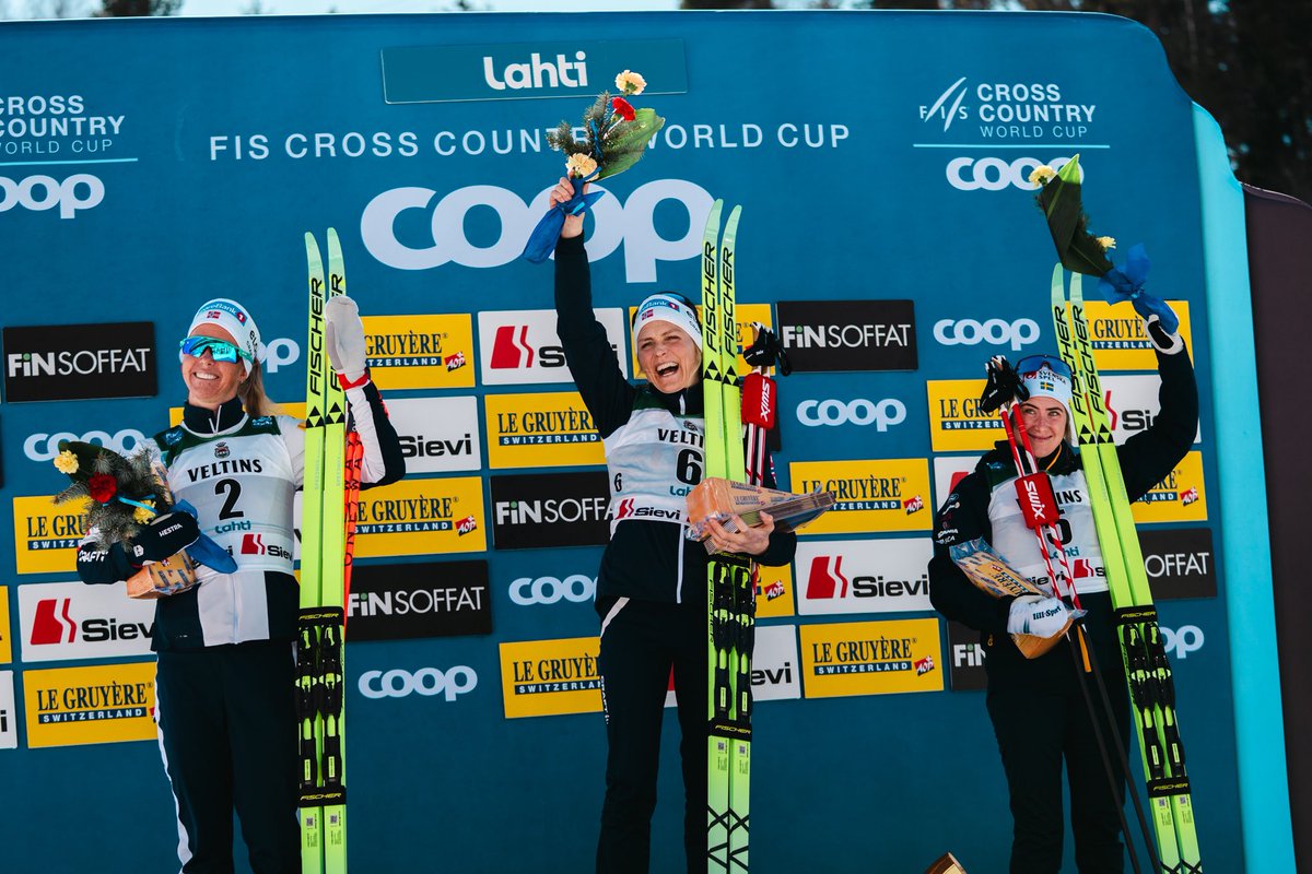 Women’s Cross-Country 50 km TOP 3 today🌟

🥇Therese Johaug 🇳🇴
🥈Astrid Oeyre Slind 🇳🇴
🥉Ebba Andersson 🇸🇪 

Congrats to all athletes!

📸 Linnea Laatikainen

#lahtiskigames #salpausselänkisat #fiscrosscountry #hiihto