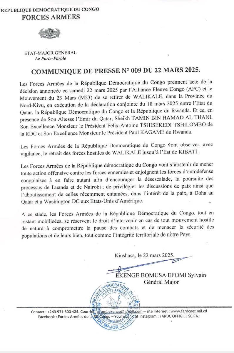 MajambuMudibu's tweet photo. Le haut commandement des @FARDC_officiel @FARDC_Info déçoit  l'opinion publique. Le communiqué du M23 est motivé par la frappe des FARDC et des Wazalendos et non le désir de négocier.  Nous voulons l'intensification de la pression militaire sur le M23. https://t.co/nRjUC8KuRk