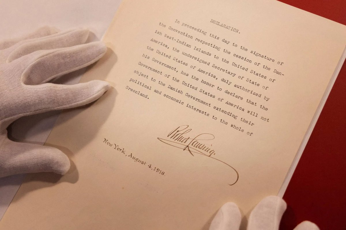 Interesting historical fact: The United States officially recognized Denmark’s sovereignty over Greenland on August 4, 1916. This document is a crucial part of history that many might not be aware of. #Greenland #History