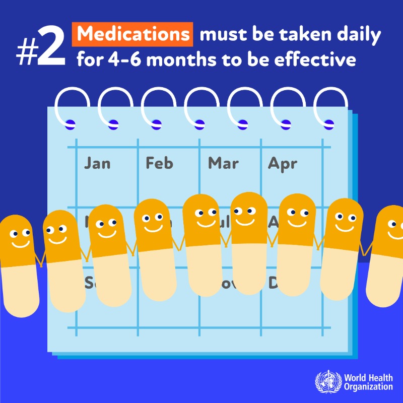 WHO's tweet photo. Yes, #Tuberculosis (TB) is curable!

TB is treated with antibiotics taken daily for 4–6 months. ⚠️ Stopping treatment early can lead to drug-resistant TB.

Funding cuts &amp; rising drug resistance put the most vulnerable at risk. Sustained support is crucial to #EndTB #WorldTBDay
