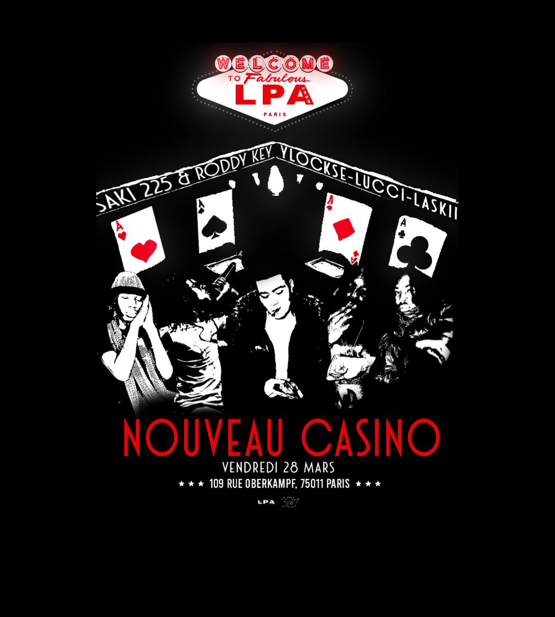 LPA ont annoncé une soirée spéciale trap avec un casting XXL 🤯

- Lucci 
- Saki225
- Roddy Key
- Laskiiz 
- Ylockse

📆 28 mars au Nouveau Casino