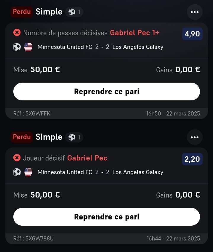 sdmgloulou's tweet photo. @WinamaxSport   pourquoi vous ne compter plus les 2 passeur decisif en mls car c'est le seul championnat qui comptabilise 2 passeur  lavant dernier et le dernier or vous ..vous mettez le paris perdant ?!
#MLSSeasonPass #winamax #TeamParieur  #football #UEFANationsLeague https://t.co/e42sb53pXf