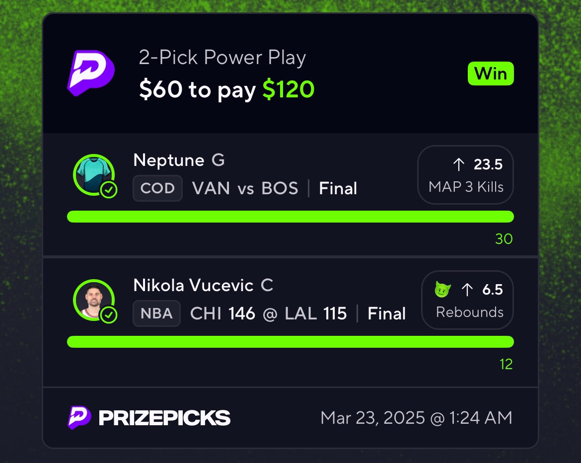 PROP_BETZ's tweet photo. CASH THE COLLAB ✅😤
@WeedPicksCC 🎮
RUN IT BACK ?! 🤷🏽♂️
#PRIZEPICKS #PrizePicks #prizepicklocks #PrizePickscod https://t.co/sD9co4qCQO
