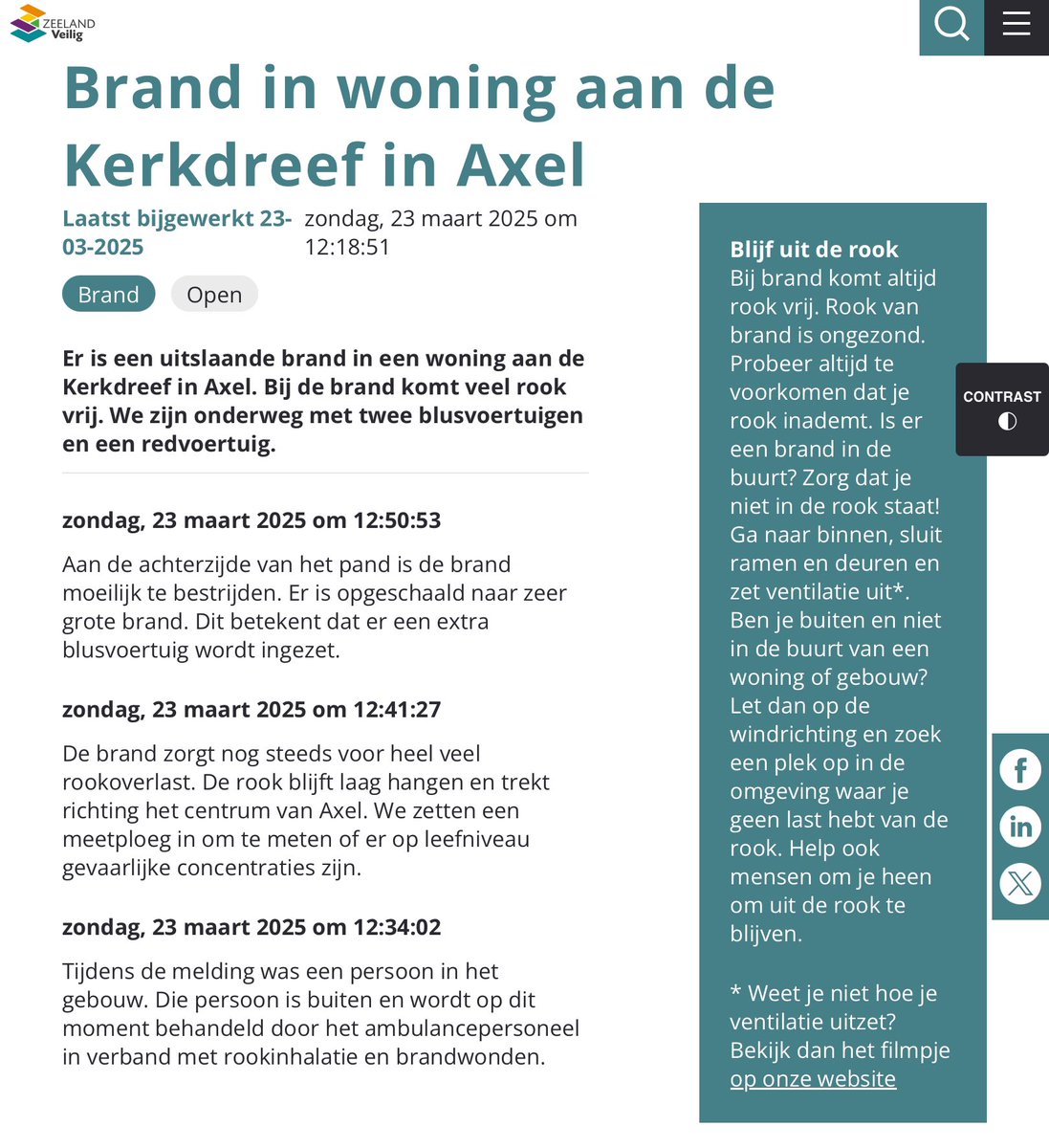 Brand en gewonde bij woningbrand in Axel