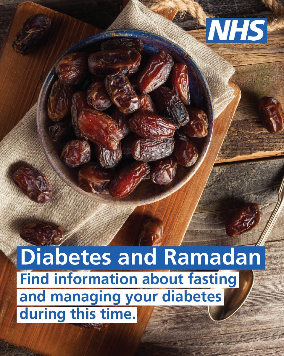 NHS London (@nhsenglandldn) on Twitter photo If you live with diabetes and are observing Ramadan, you can find advice on fasting on the <a href="/DiabetesUK/">Diabetes UK</a> website.
Find out more: diabetes.org.uk/about-diabetes… If you live with diabetes and are observing Ramadan, you can find advice on fasting on the <a href="/DiabetesUK/">Diabetes UK</a> website.
Find out more: diabetes.org.uk/about-diabetes…