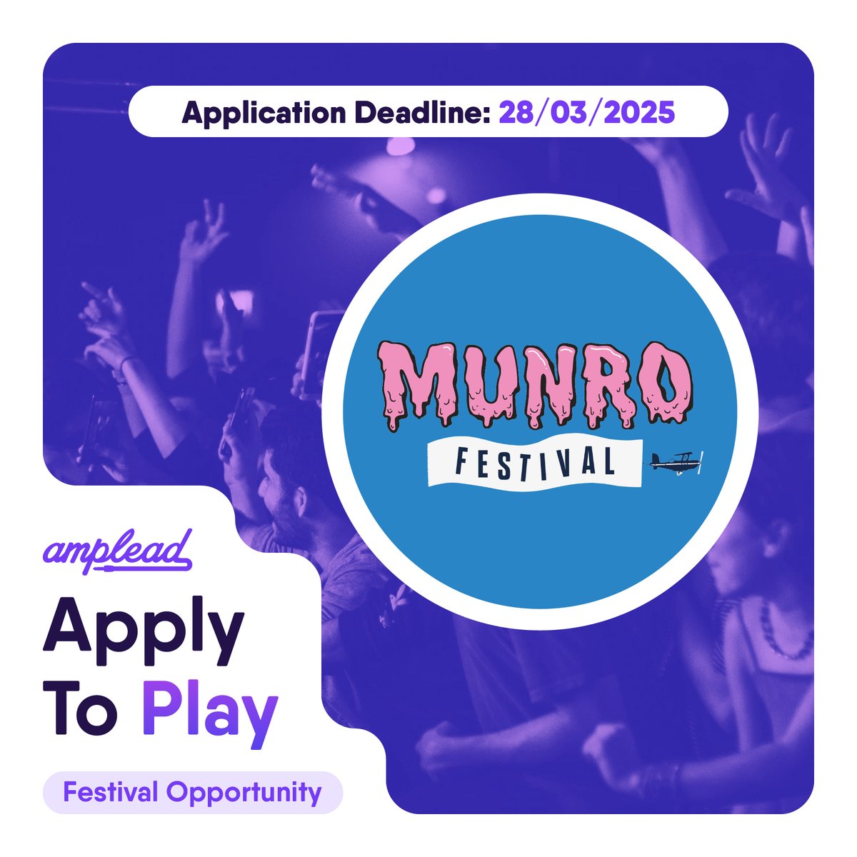 MUNRO Festival (@munrofestival) on Twitter photo Only five days left to apply for this years 'Apply To Play' slots courtesy of Amplead!
We are honestly blown away with the number of artists and the quality of music that have applied to this year's festival.
APPLY TO PLAY - amplead.com/apply-to-play/…
🎟 - fatso.ma/0n81 Only five days left to apply for this years 'Apply To Play' slots courtesy of Amplead!
We are honestly blown away with the number of artists and the quality of music that have applied to this year's festival.
APPLY TO PLAY - amplead.com/apply-to-play/…
🎟 - fatso.ma/0n81