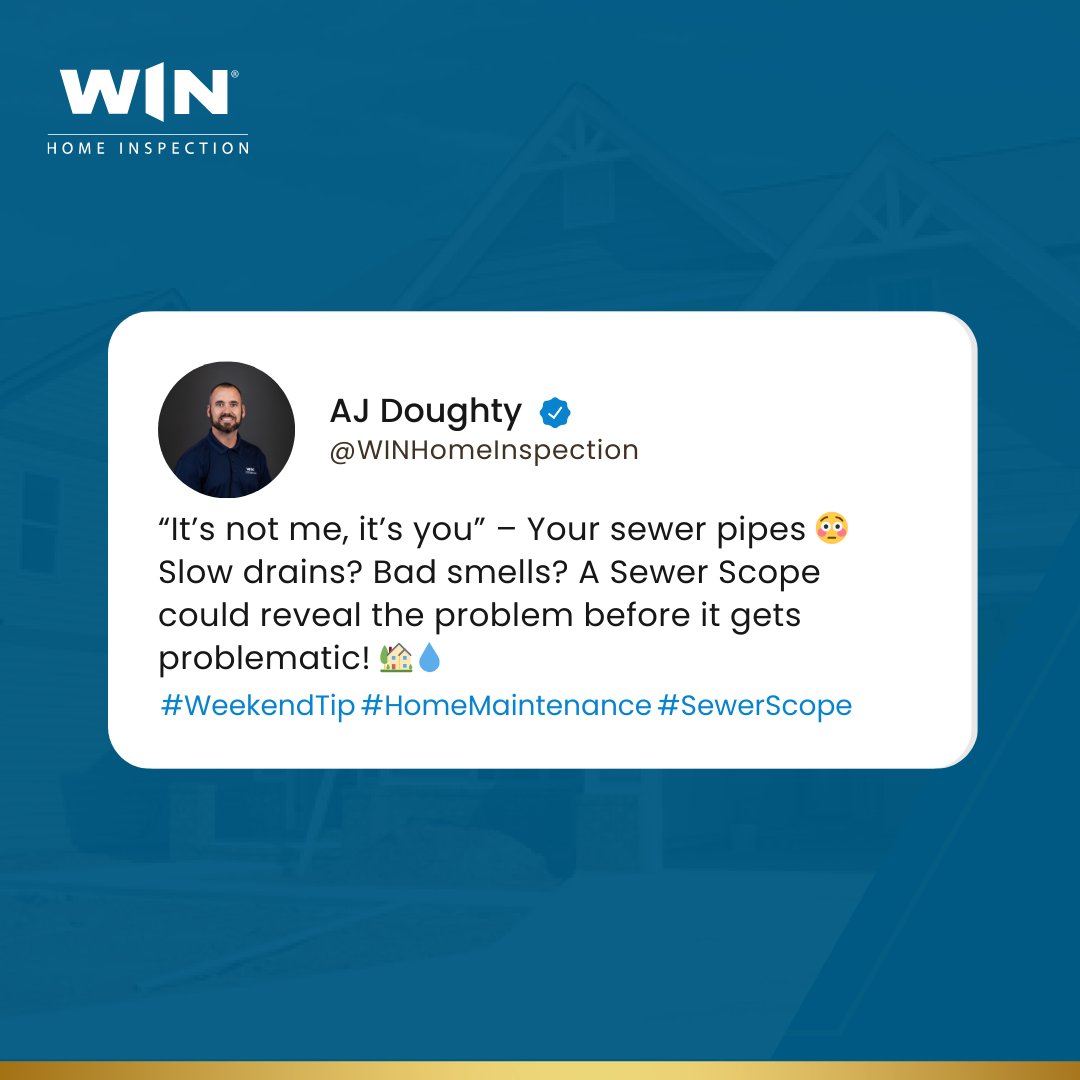 WINHomeInspect's tweet image. Did you know? 🚨 A Sewer Scope can help detect blockages, leaks, and damage before they turn into costly repairs. Don’t wait until it’s too late — schedule a check today!
#SewerScope #WeekendTip #HomeMaintenance #PlumbingTips #HomeCare
