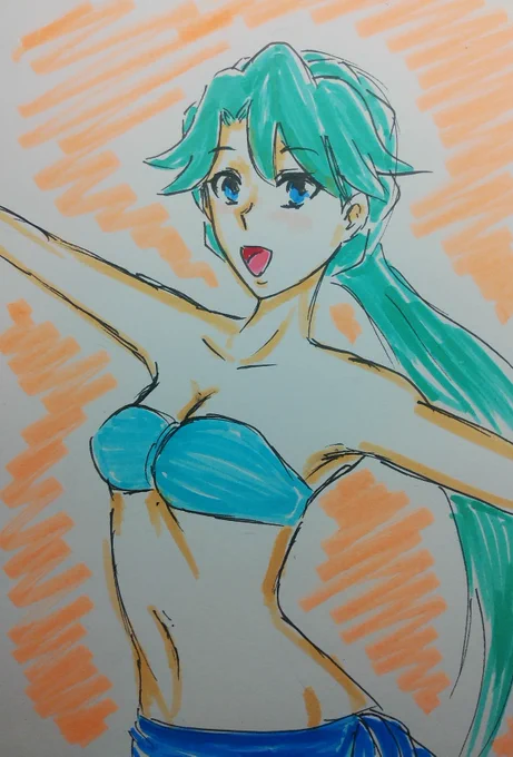 #ゴープリ10周年なので海藤みなみさん3733枚描いてお祝い(256,257,258,259)水着みなみん。 