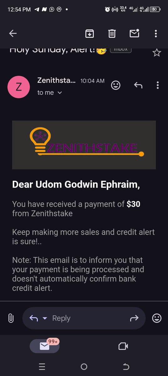 Goddy_2020's tweet photo. Wow! This is amazing! I've got my first Sunday alert. Thanks to @zenithstake, @ChinazaTemple  and especially to my mentor Coach  @Uzoma Juliet https://t.co/4O6pKMGQC8