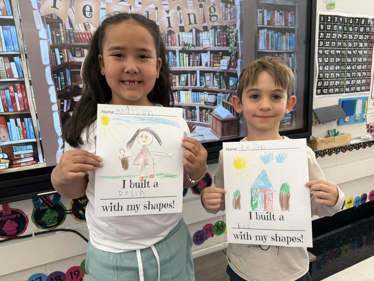 teachthinklearn's tweet photo. We can make pictures out of shapes @tincroadschool 🔵🔻🟨 https://t.co/Vh9vtYvDCc