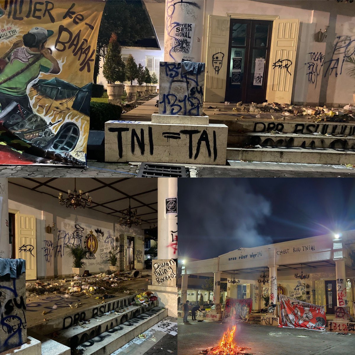 Yogya hari pertama malah, okupasi dprd sampe larut malam, menghasilkan karya seni kolaboratif tandingan Artjog