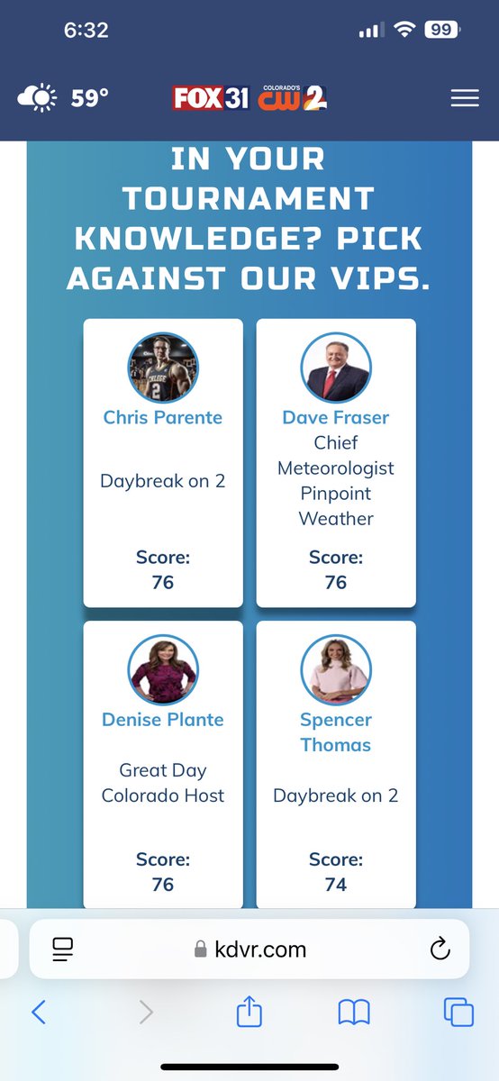 Chris Parente (@chrisparente) on Twitter photo Gotta take my wins while I can. Still a LOOONG way to go ! <a href="/channel2kwgn/">Channel 2 KWGN</a> <a href="/DaveFraserWX/">Dave Fraser</a> <a href="/DenisePlante/">@DenisePlanteDenver</a> Gotta take my wins while I can. Still a LOOONG way to go ! <a href="/channel2kwgn/">Channel 2 KWGN</a> <a href="/DaveFraserWX/">Dave Fraser</a> <a href="/DenisePlante/">@DenisePlanteDenver</a>