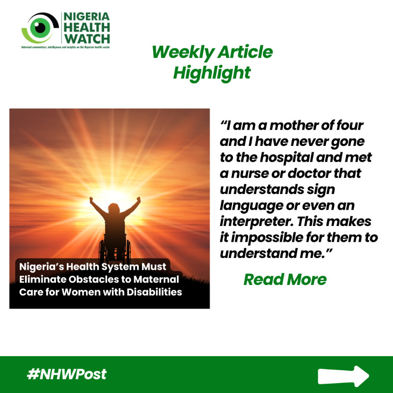 nighealthwatch's tweet photo. Every week, we publish thought-provoking pieces through #NHWPost, #NHWTorchlight, and #NHWTorchlightAfrica series, exploring health issues across Nigeria and Africa.
Missed this week’s editions? Our Weekly Article Highlight is here to catch you up! Click to read!