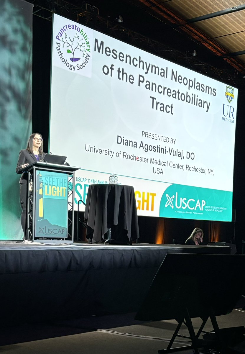 Pathology at URMC (@pathology_urmc) on Twitter photo GI Pathologist Dr. Diana Agostini-Vulaj presenting at the USCAP Pancreatobiliary Pathology Companion Society Meeting.
Great job!
#PathTwitter
#PathX
#Pathology
#USCAP2025
#PBPS
<a href="/TheUSCAP/">USCAP</a>
<a href="/pbpath/">Pancreatobiliary Pathology Society</a>
<a href="/AgostiniVulajDO/">Diana Agostini-Vulaj</a> GI Pathologist Dr. Diana Agostini-Vulaj presenting at the USCAP Pancreatobiliary Pathology Companion Society Meeting.
Great job!
#PathTwitter
#PathX
#Pathology
#USCAP2025
#PBPS
<a href="/TheUSCAP/">USCAP</a>
<a href="/pbpath/">Pancreatobiliary Pathology Society</a>
<a href="/AgostiniVulajDO/">Diana Agostini-Vulaj</a>
