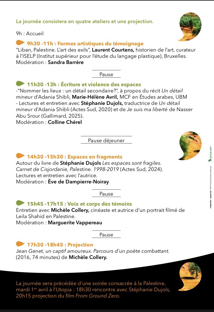 EnseignantsGaza's tweet photo. Dans le cadre de la journée « Lire la Palestine, Formes et écritures du témoignage », qui aura lieu à l’Université Bordeaux Montaigne le mercredi 2 avril, cette projection sera précédée d’une rencontre littéraire avec l’autrice et traductrice Stéphanie Dujols, salle 5 à l’Utopia https://t.co/st9B3eZeAv
