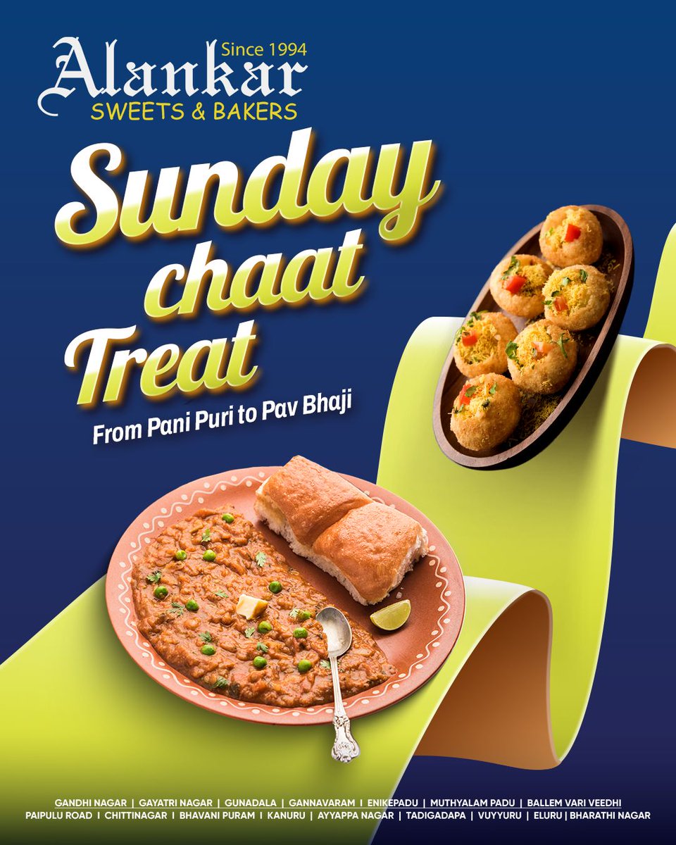 AlankarBakery's tweet image. 🌟 Sunday Chaat Treat at Alankar Sweets &amp;amp; Bakers! 🌟

Spice up your Sunday with the ultimate chaat feast! From the crispy goodness of Pani Puri to the rich and buttery Pav Bhaji, we’ve got your cravings covered. 🤩🔥

#AlankarSweets #SundayChaat #ChaatTime