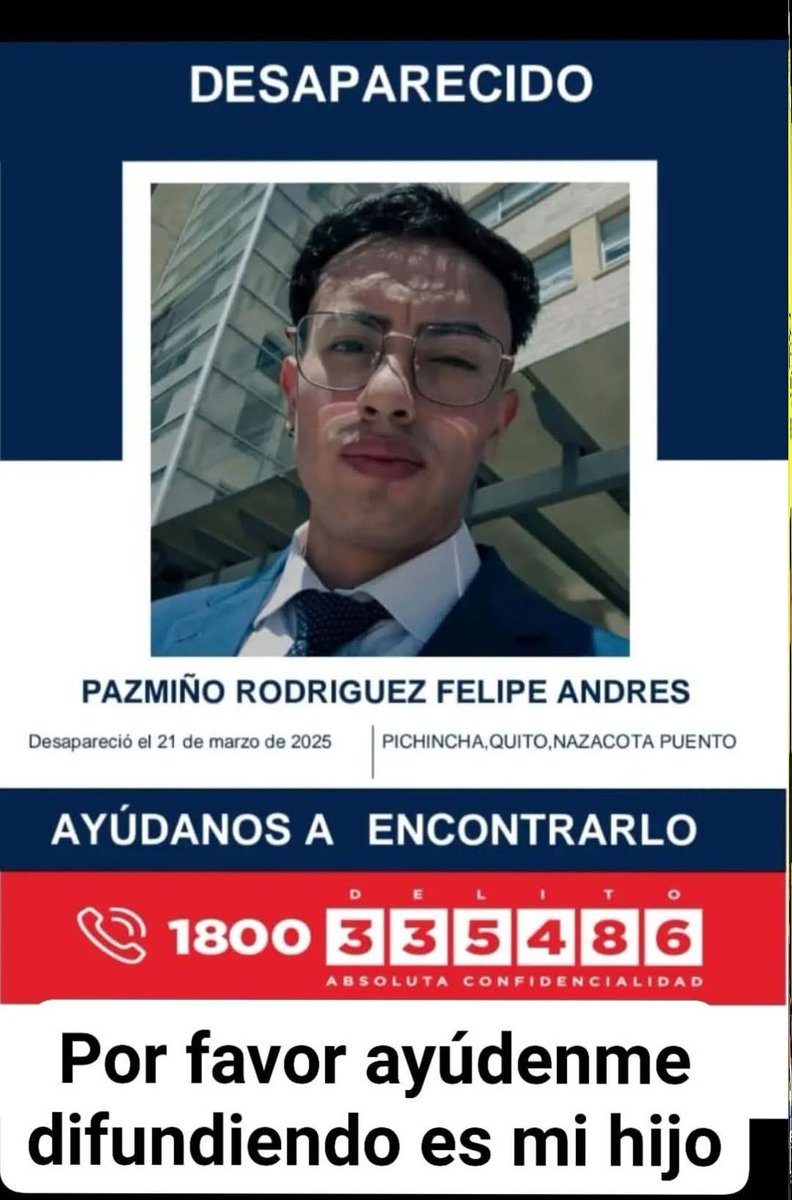 No puede ser que en mi familia se repita las desapariciones. 
Por favor ayúdenme a difundir, es mi sobrino  
#JusticiaParaFelipe
#JusticiaParaJuliana