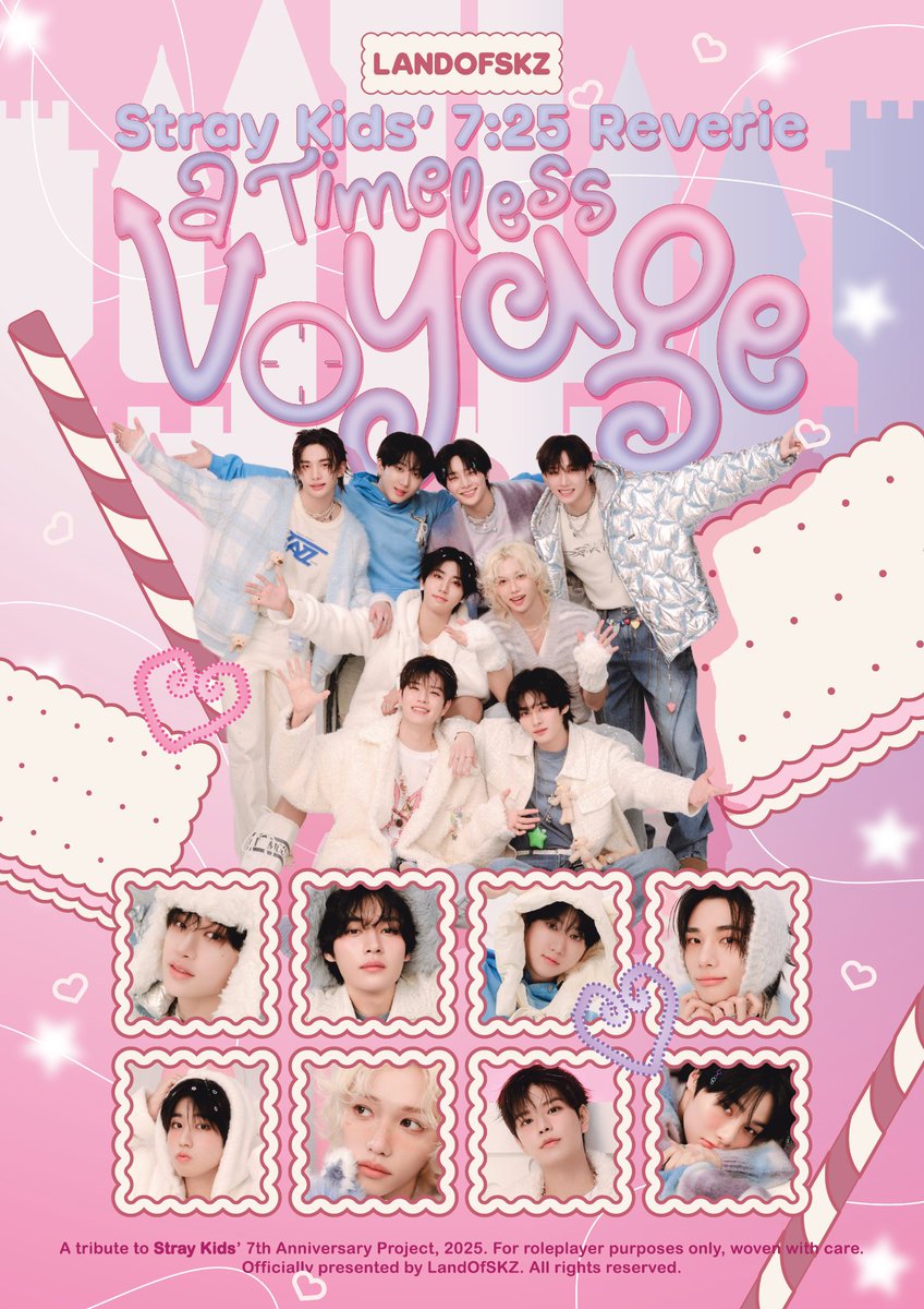 LandOfStrayKids's tweet image. 𝗧𝗶𝗰.ᐟ 𝘁𝗼𝗰.ᐟ {🕢} ⸺ 𝓣he clock has struck 7’CLOCK ᵎᵎ Amidst a realm where dawn blushes in hues, Stray Kids’ 𝟳:𝟮𝟱 𝗥𝗲𝘃𝗲𝗿𝗶𝗲—𝗔 𝗧𝗶𝗺𝗲𝗹𝗲𝘀𝘀 𝗩𝗼𝘆𝗮𝗴𝗲, waltz into the celestial year. Heartbeat etches a tale, cradled timeless stories 💭🎀