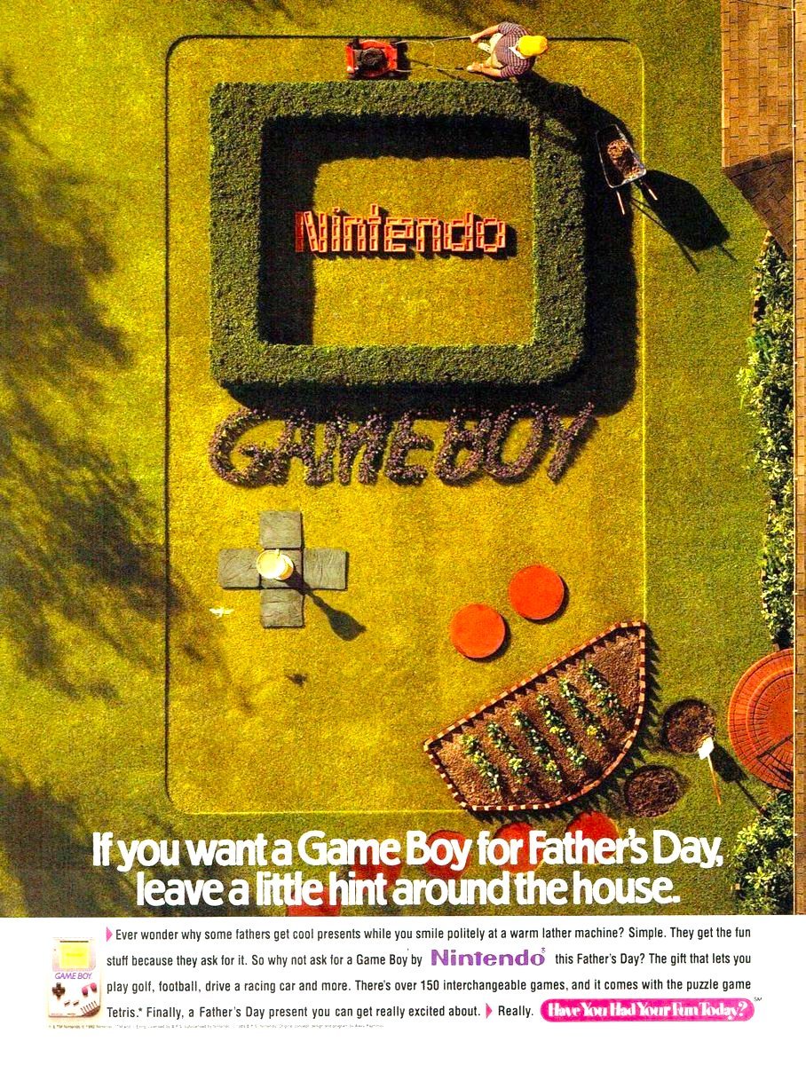 VideoGameHstry's tweet photo. Father's Day Nintedo Game Boy Ad (1992) https://t.co/9nuzqaCQJT