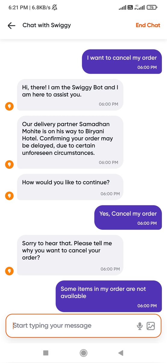 AjayAutade11's tweet photo. @SwiggyCares @Swiggy you're scamming people I just ordered from Swiggy and i was unable to cancel the order under 1 min and when i reached customer care service they told me that the policy is removed 1 month ago i forgot to apply cupon and it costed me doubl https://t.co/c4QWqczfdf