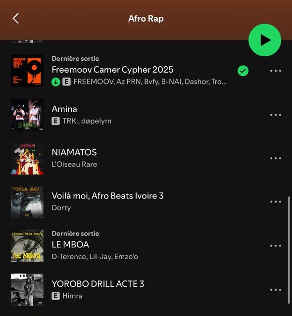 15e sur Afro Rap sur Spotify 💯🔥🔥🔥
onerpm.link/fcc2025