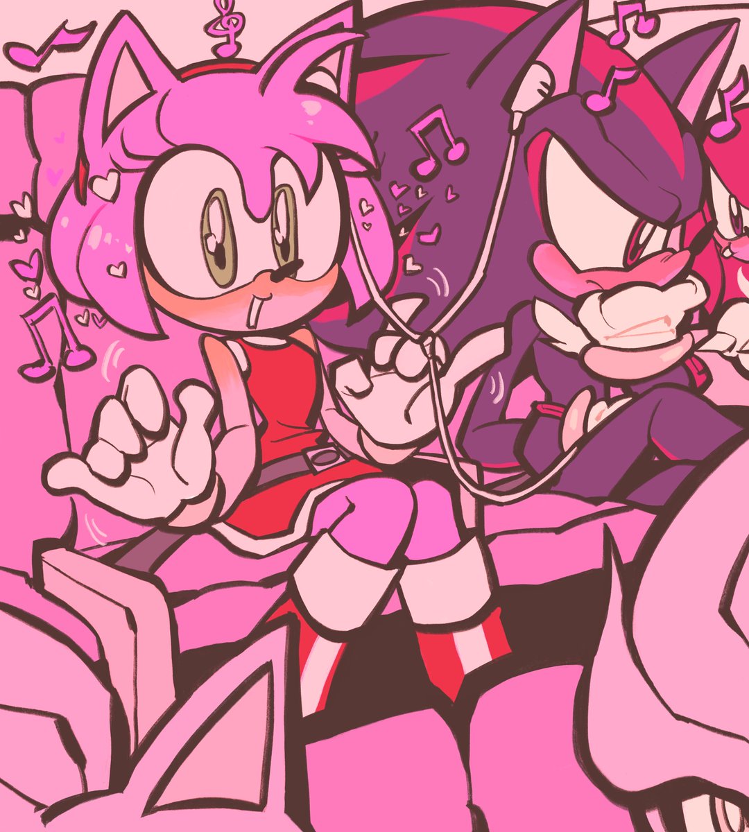 VAfourstar's tweet photo. So they listened to the new album together on the plane🫶🫶🫶#SonicTheHedegehog #amyrose #ShadowTheHedegehog https://t.co/gaqLIGRWYW