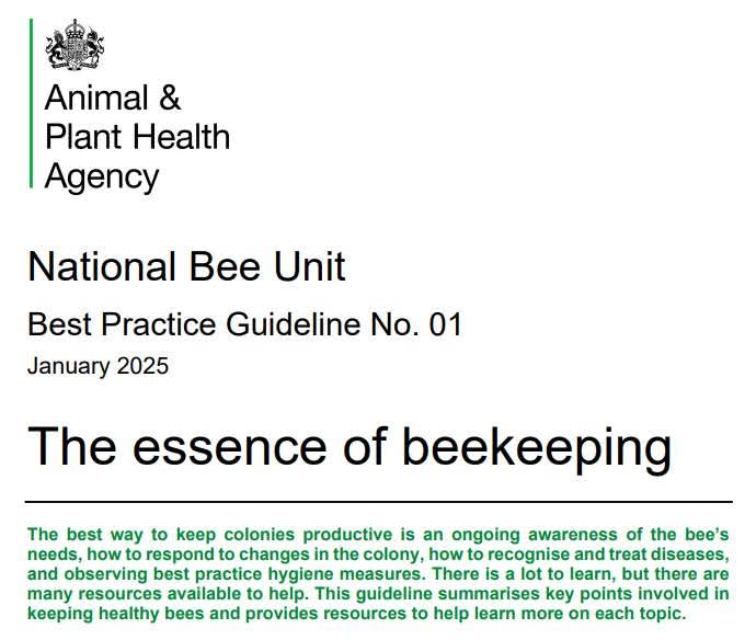 This recent National Bee Unit best practice guide summarises key points involved in
keeping healthy bees and provides easy to follow links to resources to help learn more on each topic.
nationalbeeunit.com/resources-for-…