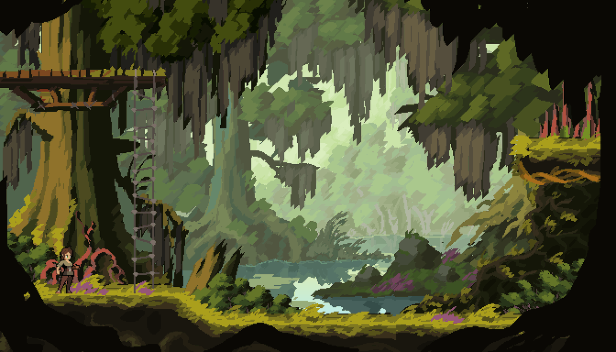 Anokolisa's tweet photo. #pixelart Swamp Sketch https://t.co/gZvv0syD5I