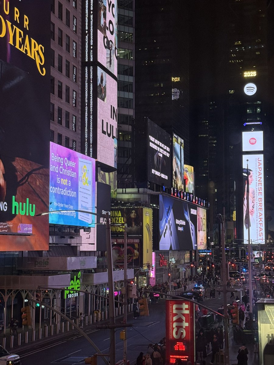 My new book has a billboard in Times Square! I could never have imagined that I’d get to share the vital message, that being Queer and Christian is NOT a contradiction in such a monumental way! 🥹

Get your copy at QueerChristian.org 💚