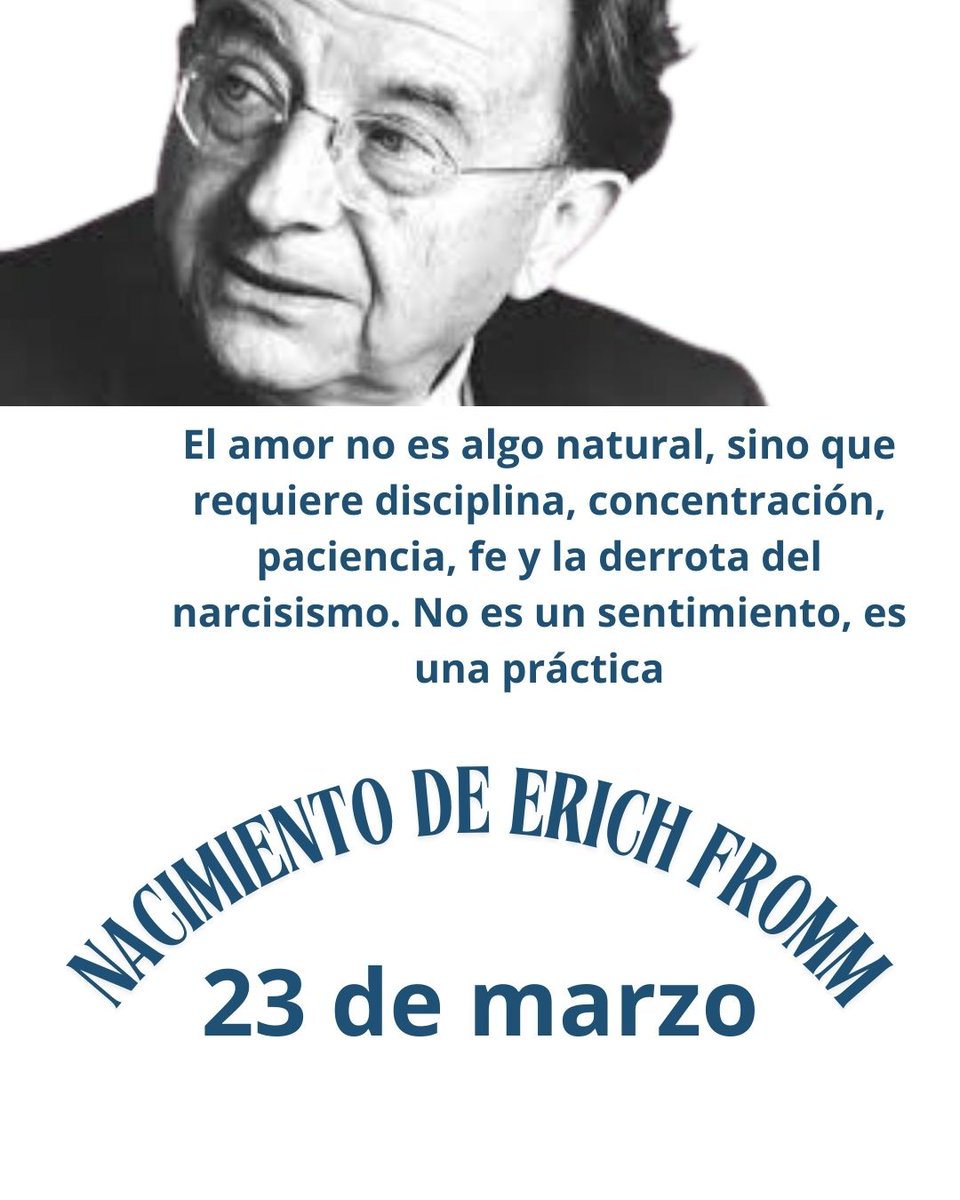 Erich Fromm, nacido el 23 de marzo de 1900, es reconocido por sus contribuciones a la teoría psicoanalítica y la psicología social. Sus obras exploran temas como la libertad, el amor y la naturaleza humana, influyendo en el pensamiento psicológico contemporáneo.