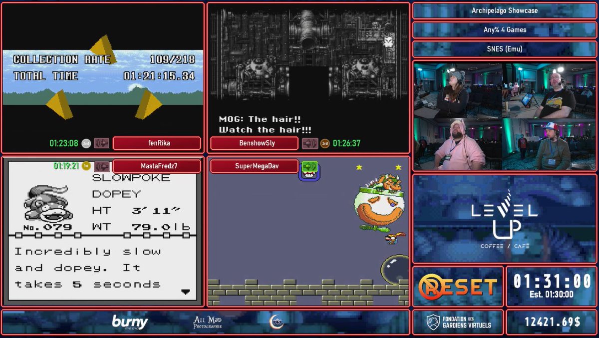 Merci à BenshowSly, fenRika, MastaFredz7, SuperMegaDav pour cette démo de Archipelago. Prochain jeu Mega Man 5. | Well done, BenshowSly, fenRika, MastaFredz7, SuperMegaDav for this impressive Archipelago Showcase. Get ready for Mega Man 5⏱️#speedrun #marathon #charity #noreset