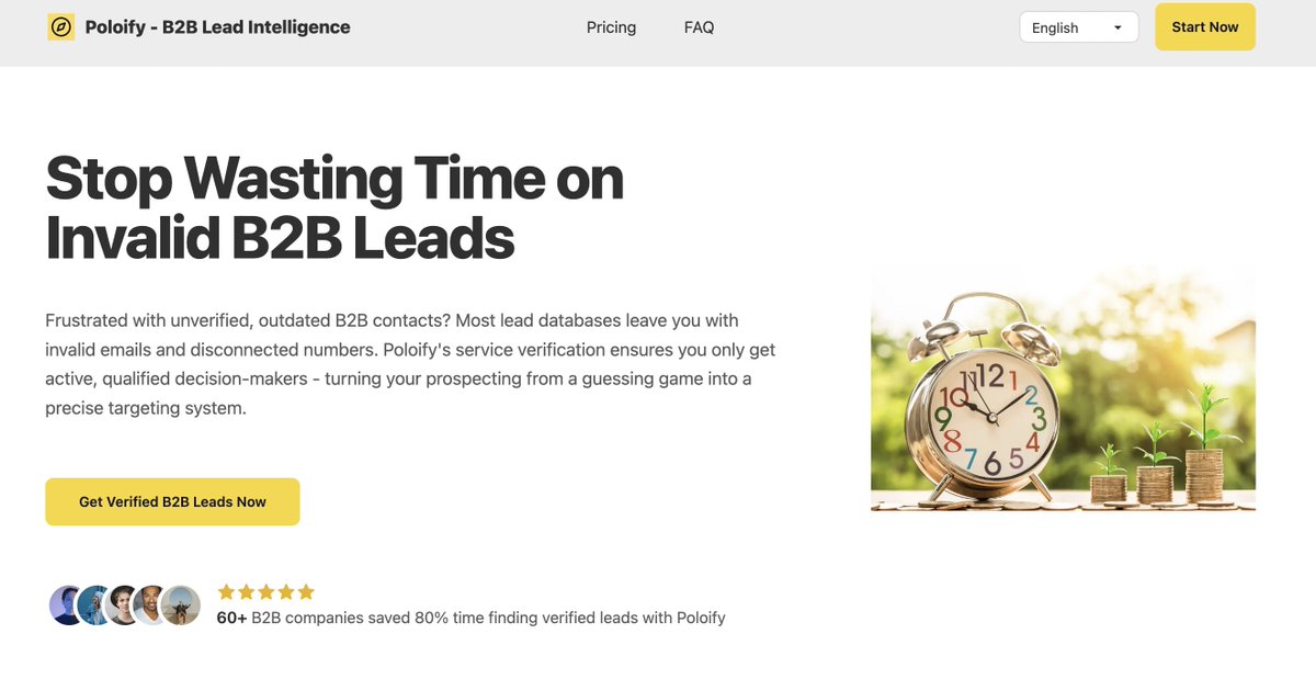 QinElke's tweet photo. Game-changer alert! Just cut my B2B lead time by 80% using @poloify 
No more dead emails or ghost numbers. Their AI verification is legit - found 50+ qualified decision-makers last week alone.
Thank me later 😉
https://t.co/4IKXFA3pgw
#B2BSales #LeadGen https://t.co/p5YcnAsA3k