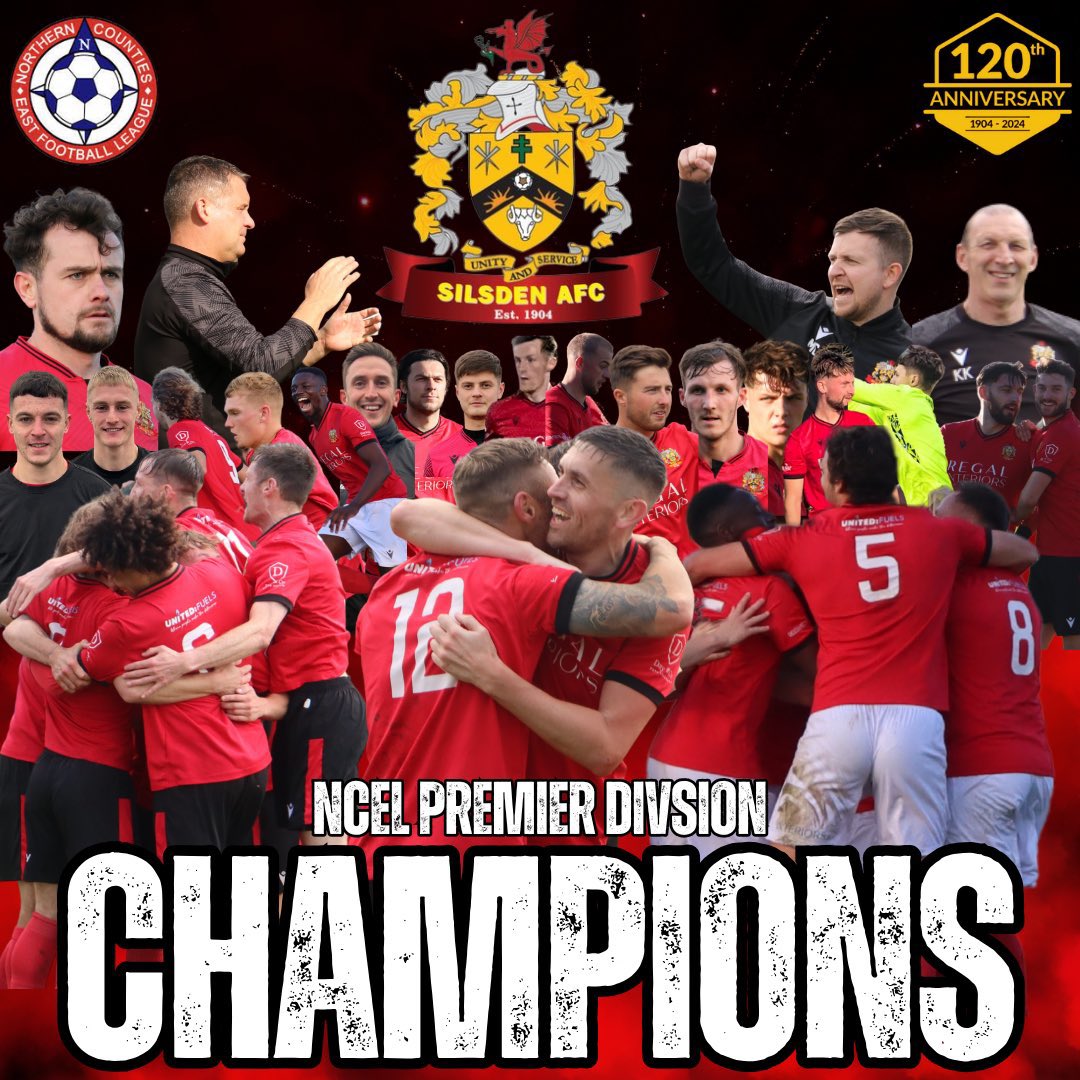 Congratulations to <a href="/SilsdenAFC/">Silsden AFC</a> who won the Northern Counties East League Premier Division title yesterday. 

Good luck at Step Four, next season!👏🏻👏🏻👏🏻