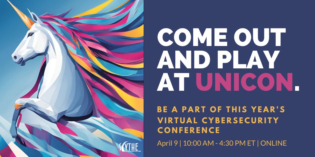 scythe_io's tweet image. You + Unicon 2025 👾 with an exciting speaker line-up and so many registrants already, we expect this edition to be the best ever. Join the fun this year: bit.ly/3QKBEKr

#VirtualConference
#CybersecurityConference 

@BrysonBort
@RonGula
@sounilyu
@dakacki
@ian_infosec