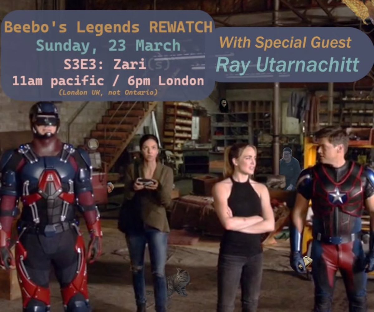 BLP Live rewatch today with Ray Utarnachitt discussing s3ep3 Zari #savelegendsoftomorrow