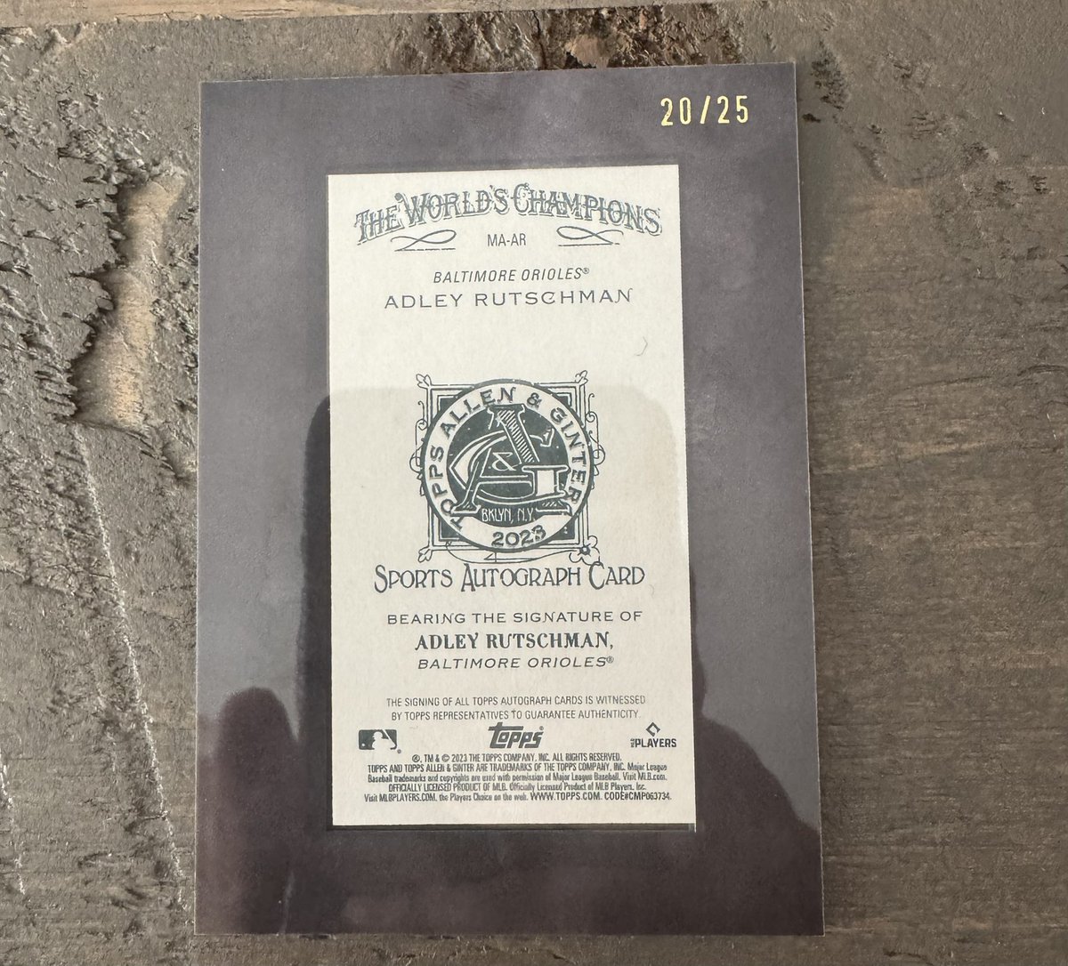 bibendi23's tweet image. 💣Razz Bomb💣

Adley Rutschman 2023 A&amp;amp;G RC on-card auto /25

$15 per spot, 20 spots available 

🦨 protection: if you 🦨 in 5 straight razzes you will receive a free entry to a future razz of your choice, up to $15 in value

Claims go live in razz chat at 10am est this morning!