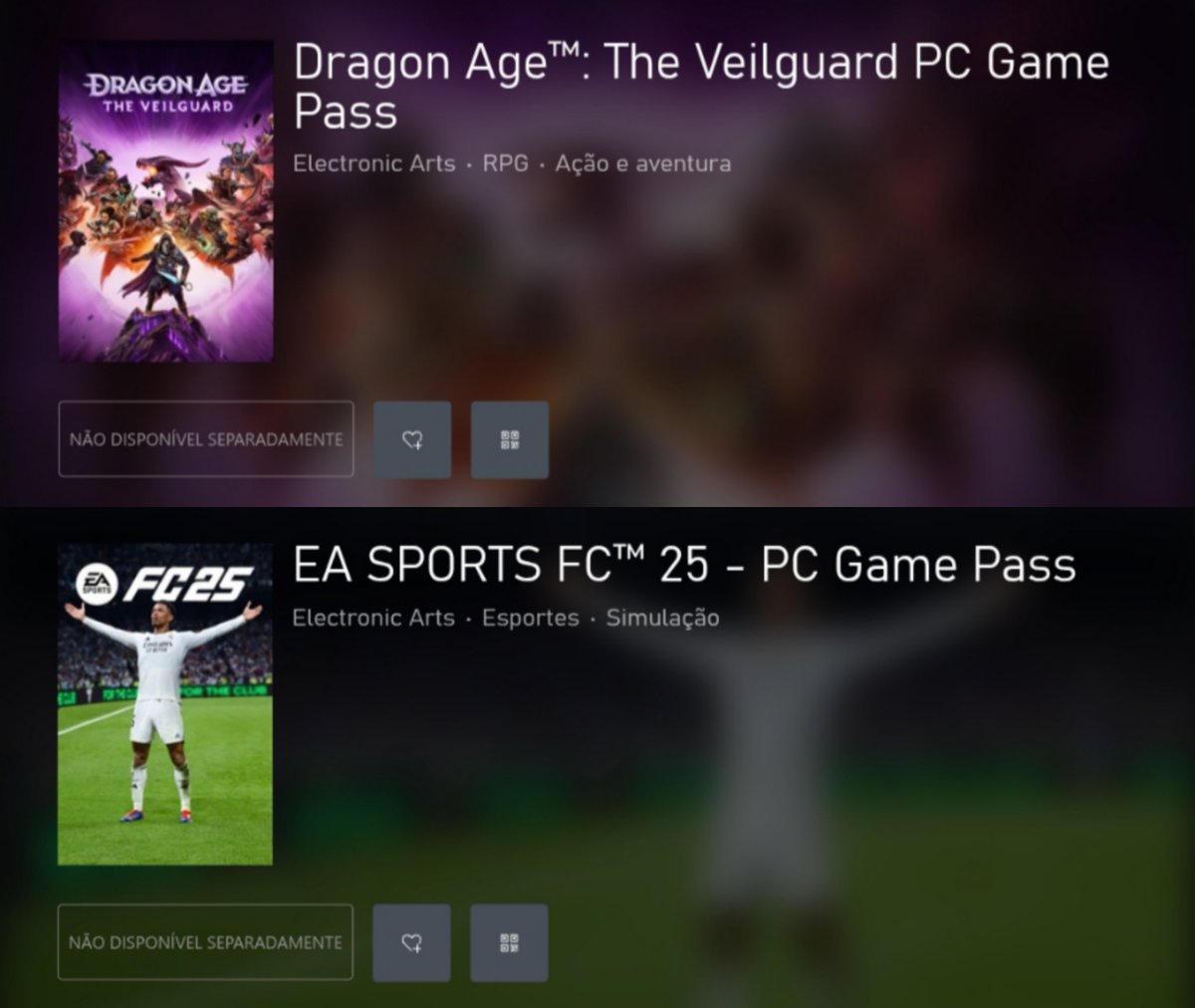 XBOriginals's tweet photo. Dragon Age Veilguard e EA FC Sports 25 podem estar chegando em breve ao Game Pass!

Os dois jogos receberam uma versão extra na loja marcados com o nome 'PC Game Pass'. 🤔

Via: @KoreaXboxnews https://t.co/fcFIt58mxf