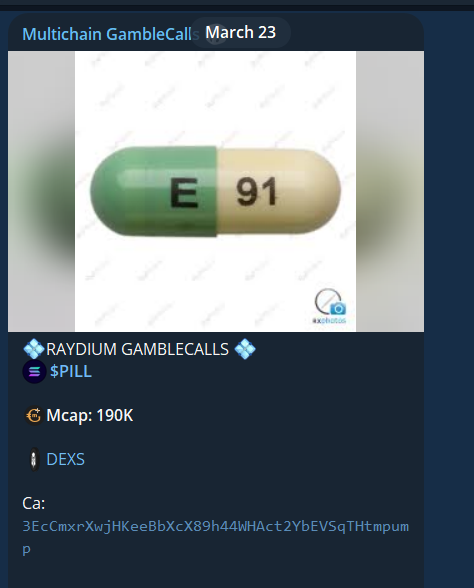RicoCalll's tweet photo. $PILL/#SOL --- 🎯11X

#MEMECOIN Hits 11X before cooling off It surged 11X before pulling back, but no worries, channel https://t.co/xyED1qxyqs members locked in massive profits

#Crypto #Solana #Trading #Pump #Alpha #ETH #BSC #BNB #SUI #ADA #LINK #TRUMP #PI https://t.co/qAsSPHx18Z