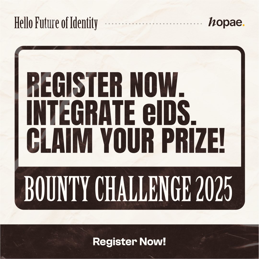 HopaeInc's tweet photo. 🕵️‍♂️ NEW MISSION - INTEGRATE eIDs
This isn’t just a challenge - it’s a chance to be part of a revolution. 
🔹 The mission? Integrate eIDs into Hopae’s framework
🔹 The reward?  $1M in bounties
You have the skills? Then take on this mission.
Start now 👉 https://t.co/5ePd7BFgGt https://t.co/WvccnH1go8