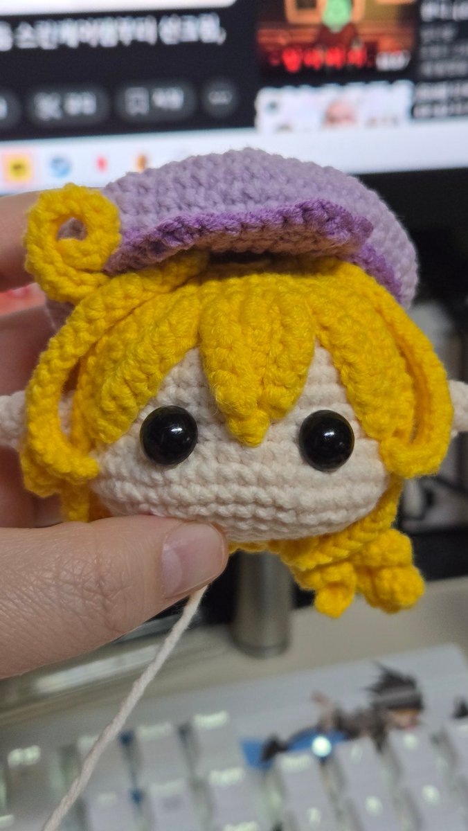 j_nukky's tweet photo. 원신 클레 연습 중 #클레 #원신 #뜨개피규어 #뜨개굿즈 #원신굿즈 #knitting #編あみぐるみ https://t.co/T5xbkWFlHE