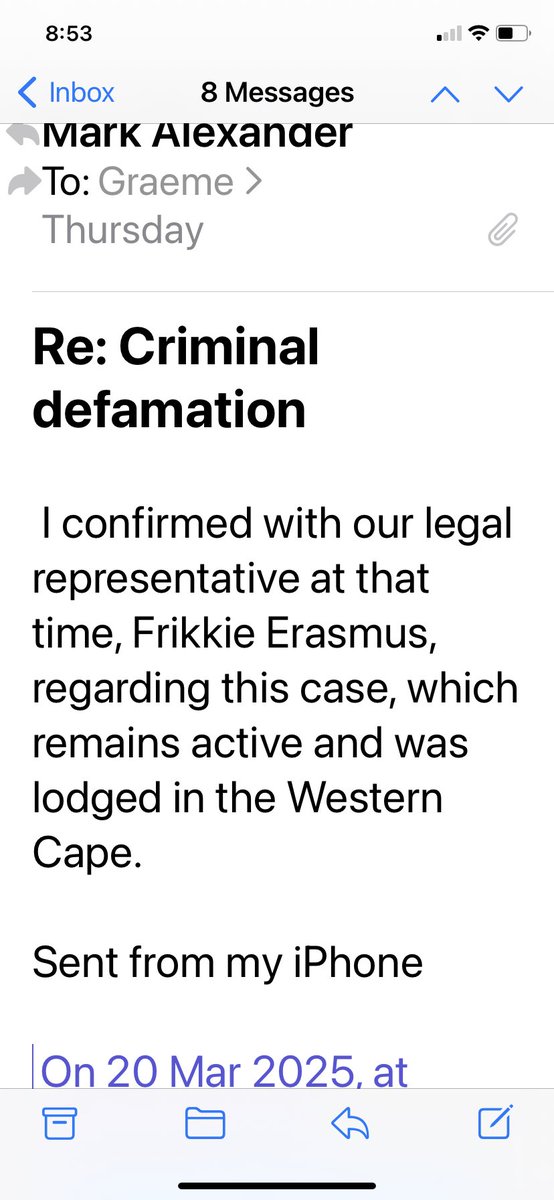 SA rugby president, Mark Alexander ‘filed’ a criminal defamation suit against me in 2018 but still no sign of the statement/police file no. And case is ‘still active’ despite criminal defamation being abolished in SA last April. How do corrupt, dishonest people stay in power?