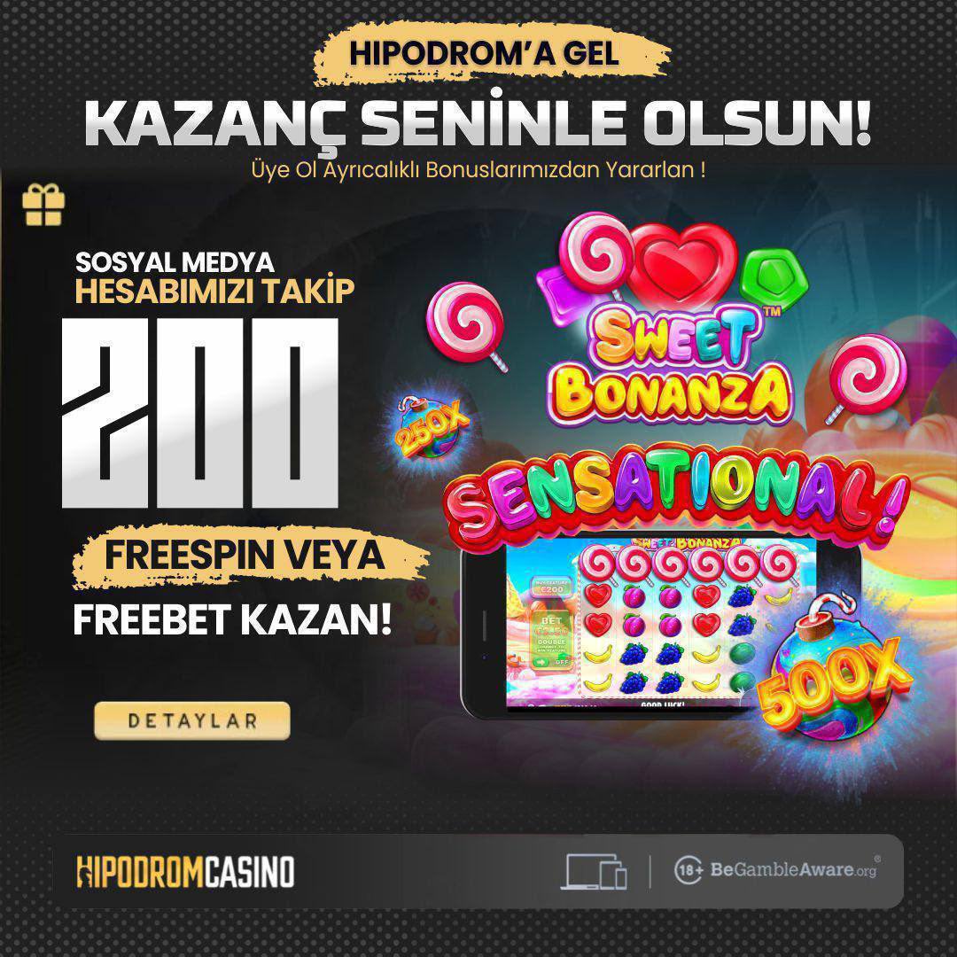 😍 GÜNCELLENDİ ARTIK DAHA ÇOK KAZANDIRIYOR!

🔱 #HİPODROMCASINO 200₺ SOSYAL MEDYA DENEME BONUSU!

🤳Sosyal Medya Hesaplarımızı Takip Et;

🎁 200 Freebet 🆚 Freespin Kazan!

💰 Formu doldur ödülün 00.00 ile 02.00 saatleri arasında eklensin!

📰 Form ➡️ t2m.io/Hipodromkazan