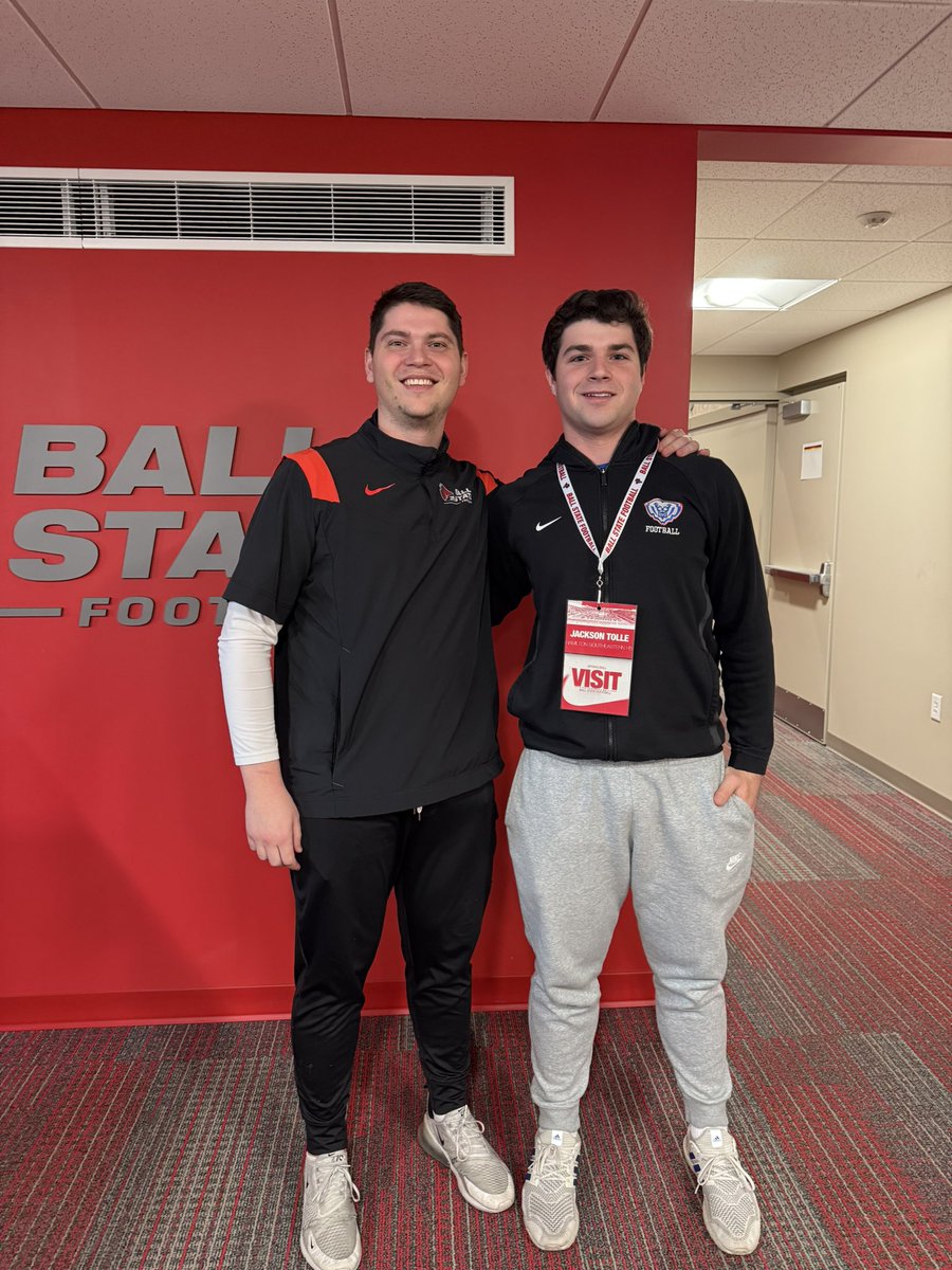 I had a great time <a href="/BallStateFB/">Ball State Football</a> yesterday! I appreciate <a href="/nickfiacable24/">Nick Fiacable</a> and <a href="/CoachU_BSU/">Mike Uremovich 🇺🇸</a> for taking the time to talk to me about BallState Football and showing me around the facility’s. <a href="/coach_hoferFB/">Jack Wellenhofer</a>