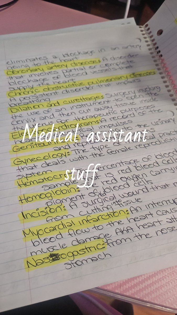 Sugahhbabe's tweet image. When your studying to become a medical assistant #studynotes #medicalassistant